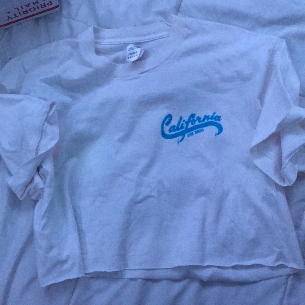 cropped white t